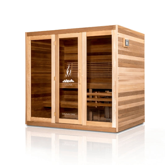 Saunacore Indoor Sauna Classic Style Full Glass Front 2-3 People - The Bio Recovery Hub